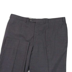 Unbranded Mens Dress Pants 40 x 30 Solid Gray Wool Straight Leg Flat Front No